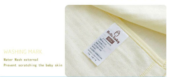 Baby boneless sewing sleepwear washing mark