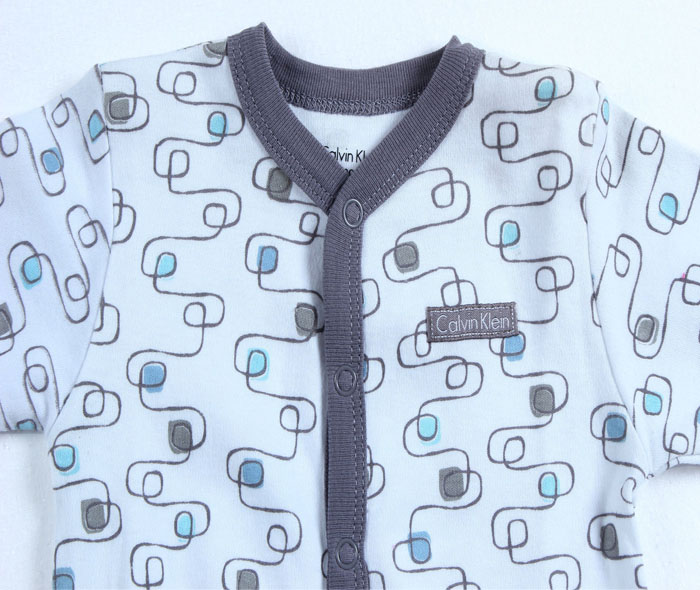 Baby boy pajamas the button and neckline