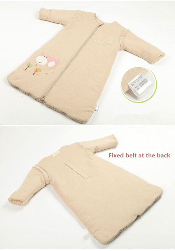 Baby sleeping bag fixed belt