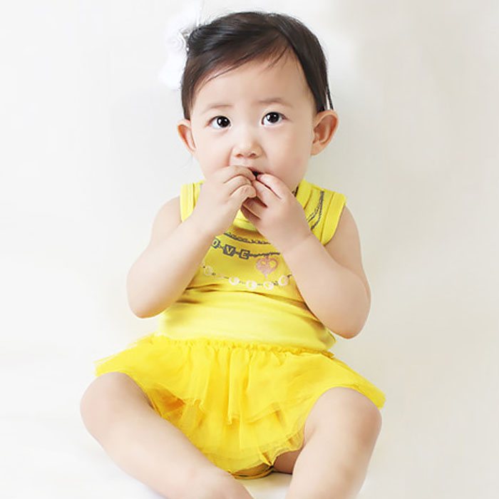 Beautiful baby girls bodysuit yellow