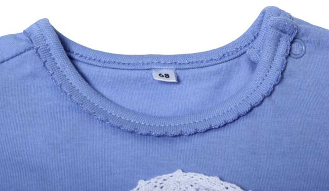 Blue t shirt delecate collar