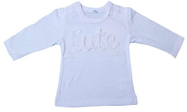 Baby girl white T shirt with letter