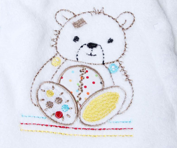 Baby warm romper white pattern 