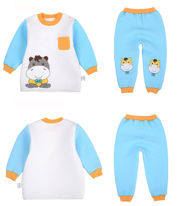 Baby warm blue pajamas