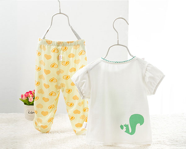 summer cotton cute baby girl pajama set