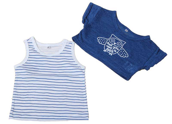 Hot selling girl t shirt blue set