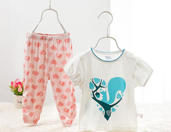 summer lovely pajama set for baby girls