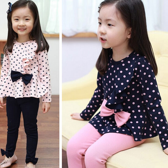 baby girl dots bowtie clothes